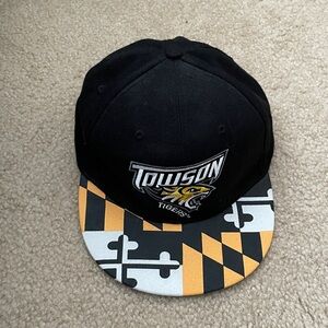 Eighty Eight Black Towson Tigers Snapback Hat with Black and Gold Brim